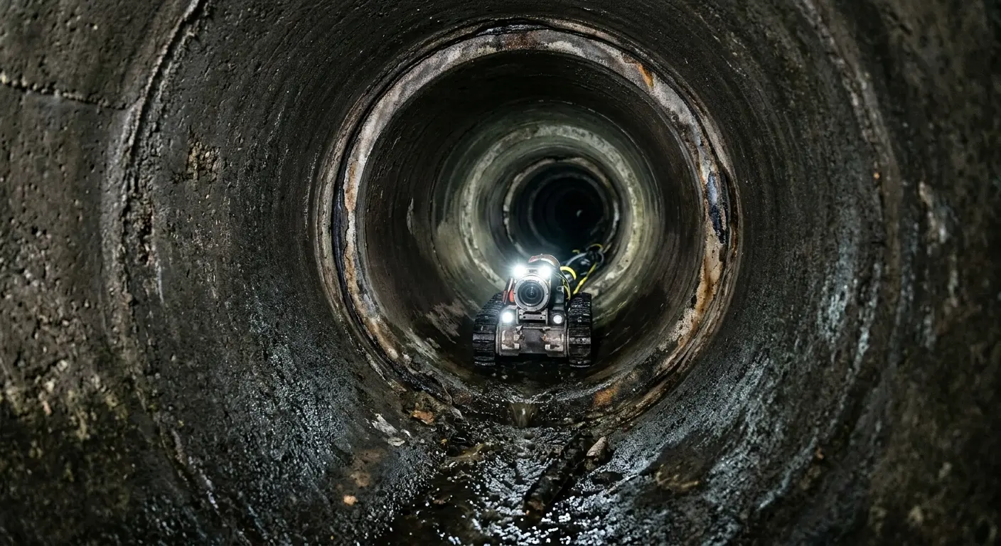 Robotic sewer camera inspecting pipe interior for Sewer Line Repair in Kettering